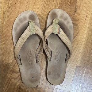 Rainbow Unisex Beige FlipFlops